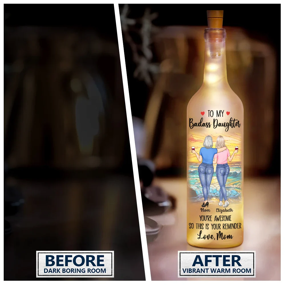 This Is A Reminder Mother Daughter - Personalized Bottle Light - Image 2