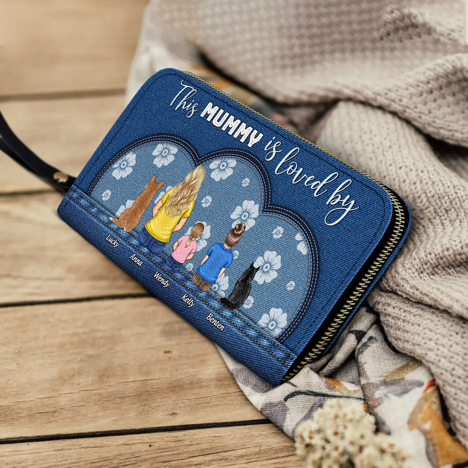 This Is Loved By - Gift For Mom, Mother - Personalized Leather Long Wallet - Image 4