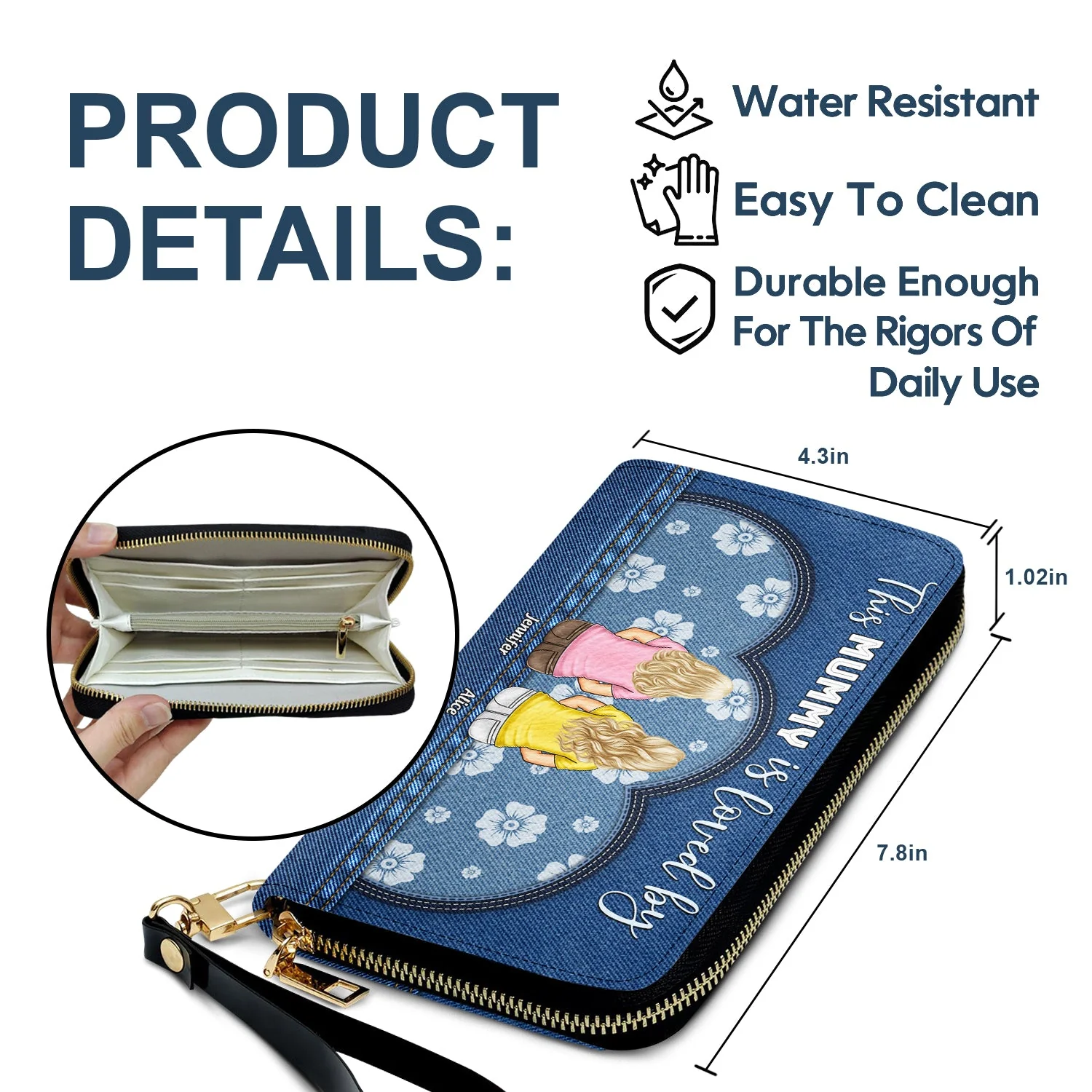 This Is Loved By - Gift For Mom, Mother - Personalized Leather Long Wallet - Image 6