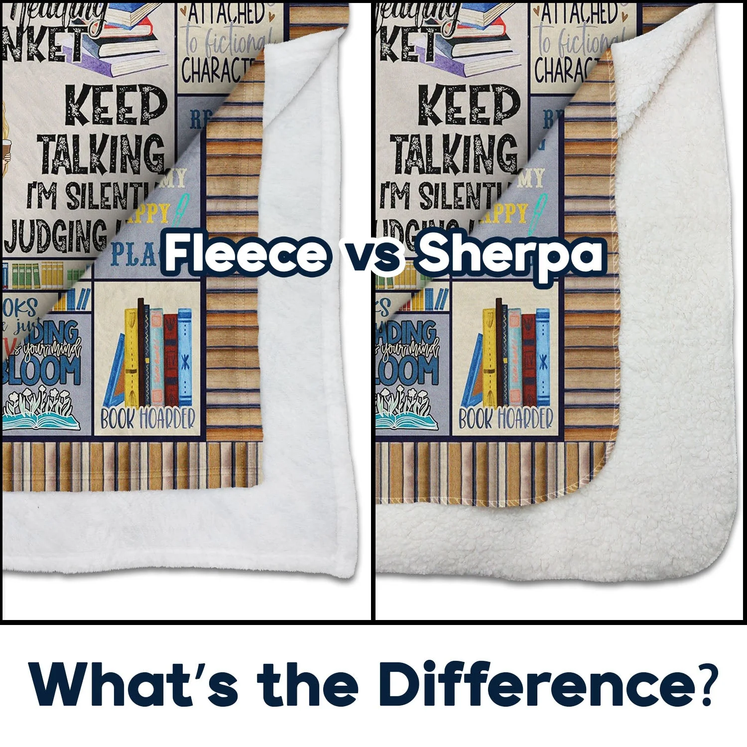 This Is My Book Reading Blanket - Personalized Fleece Blanket, Sherpa Blanket - Image 4