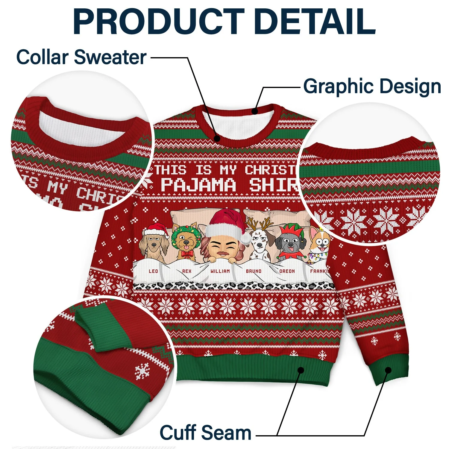 This Is My Christmas Pajama Shirt - Gift For Dog Cat Lovers - Personalized Unisex Ugly Sweater - Image 6