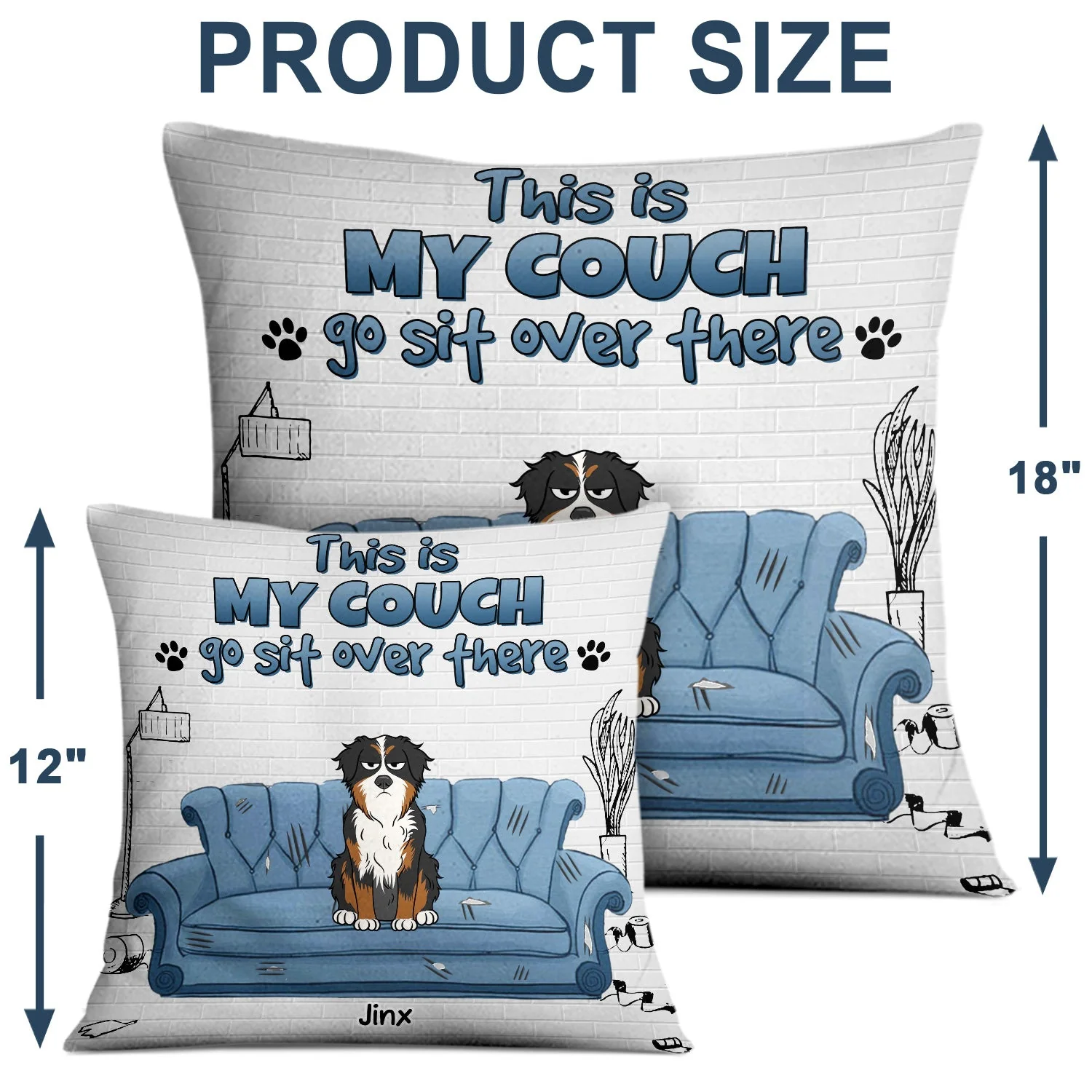 This Is My Couch - Gift For Dog Lovers - Personalized Pillow - Image 4