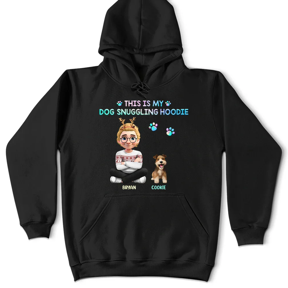 This Is My Dog Snuggling Outfit - Personalized T Shirt - Image 4