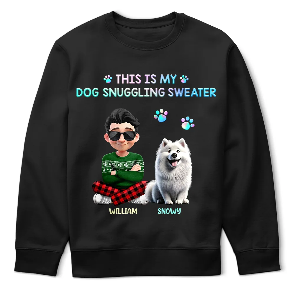 This Is My Dog Snuggling Outfit - Personalized T Shirt - Image 5