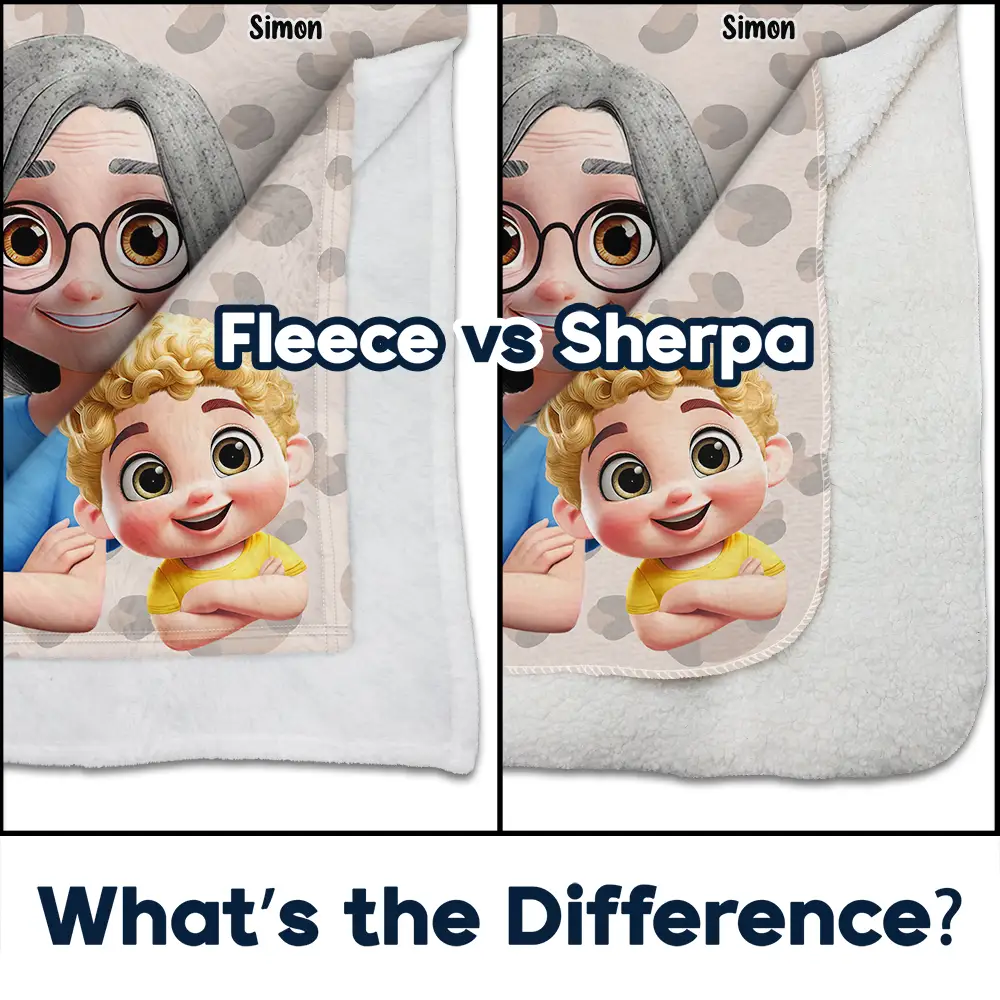 This Is My Grandkids Cuddling Blanket - Personalized Fleece Blanket, Sherpa Blanket - Image 4
