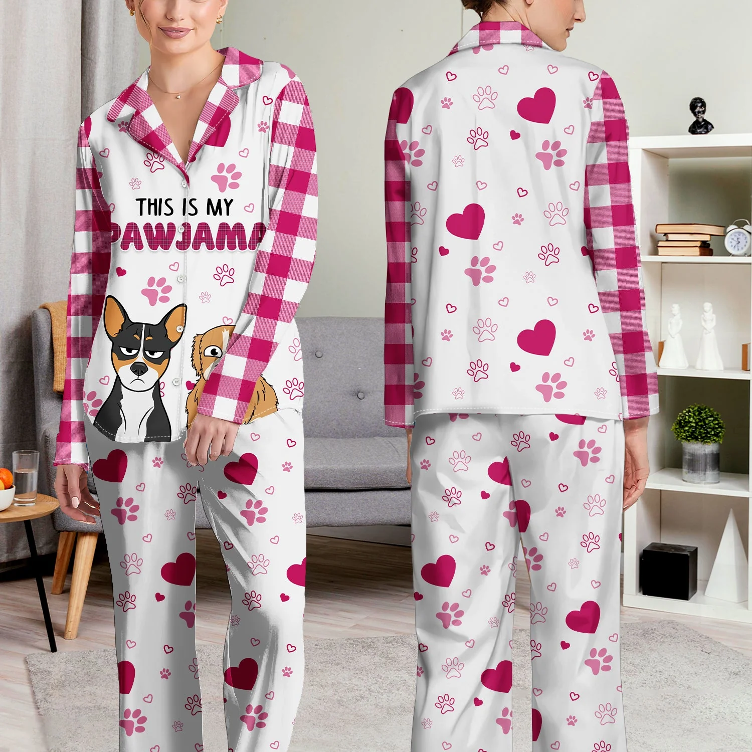 This Is My Pawjamas - Gift For Dog Lovers - Personalized Long Pajamas Set - Image 4
