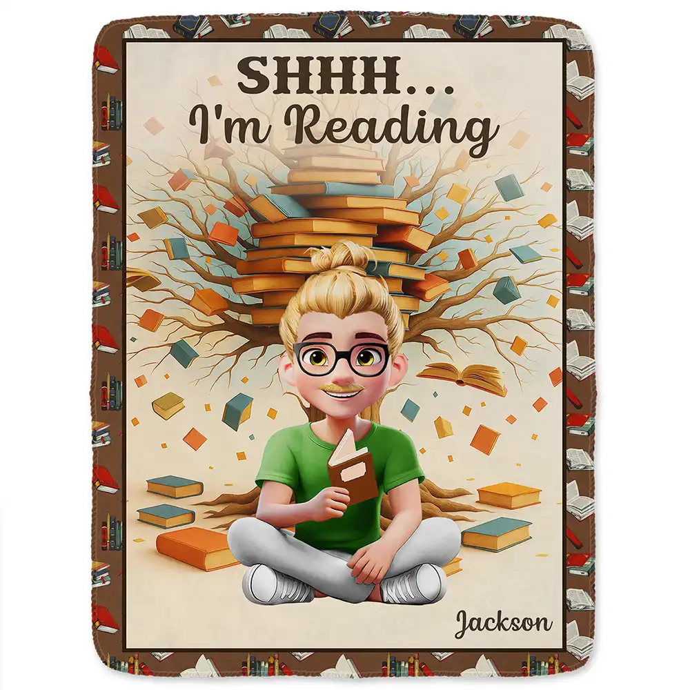 This Is My Reading Blanket 3D Effect - Personalized Fleece Blanket, Sherpa Blanket - Image 2