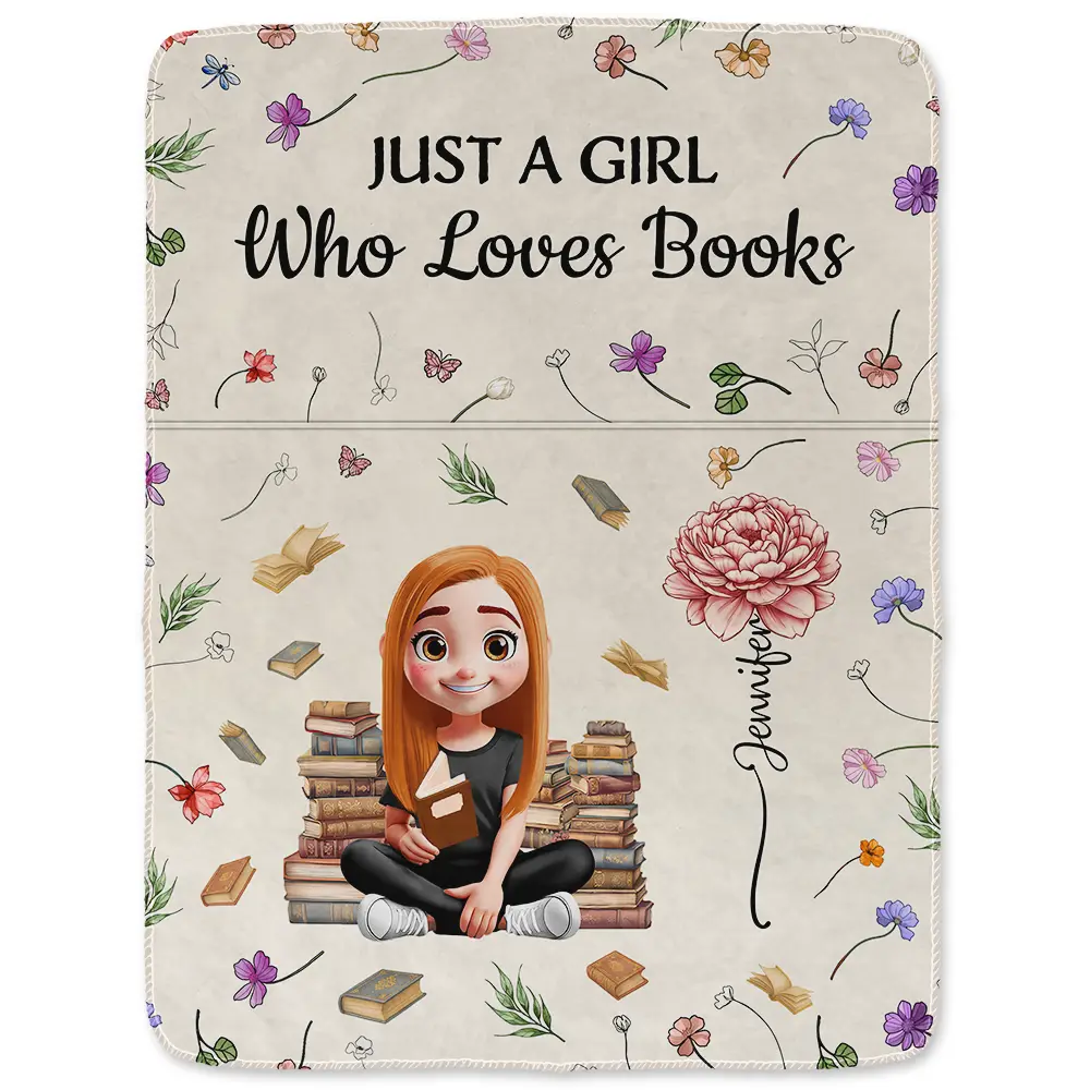 This Is My Reading Blanket Colorful Birth Month Flower - Personalized Fleece Blanket, Sherpa Blanket - Image 2