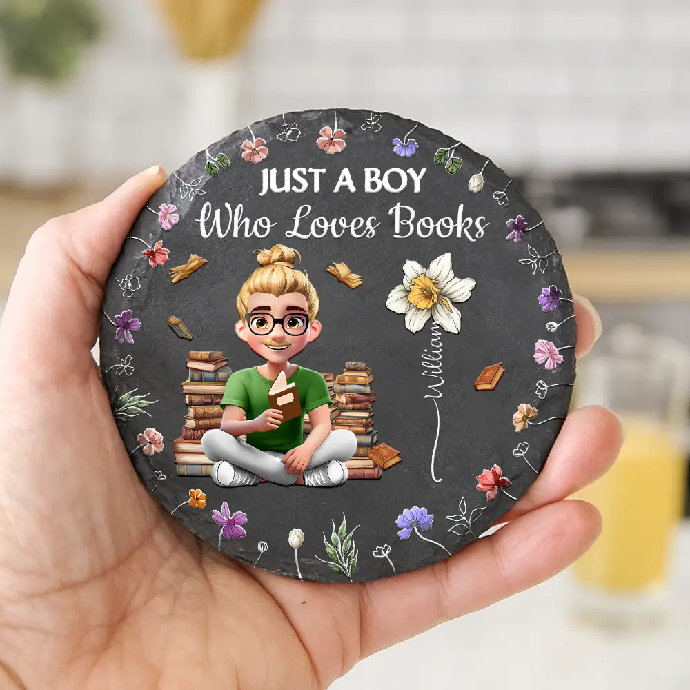 This Is My Reading Coaster - Personalized Slate Coaster - Image 4