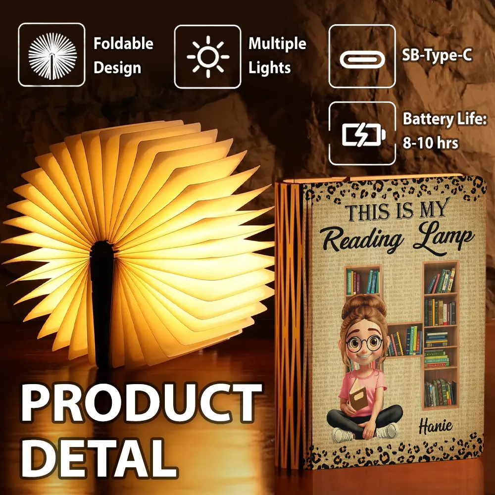 This Is My Reading Lamp - Personalized Book Lamp - Image 6
