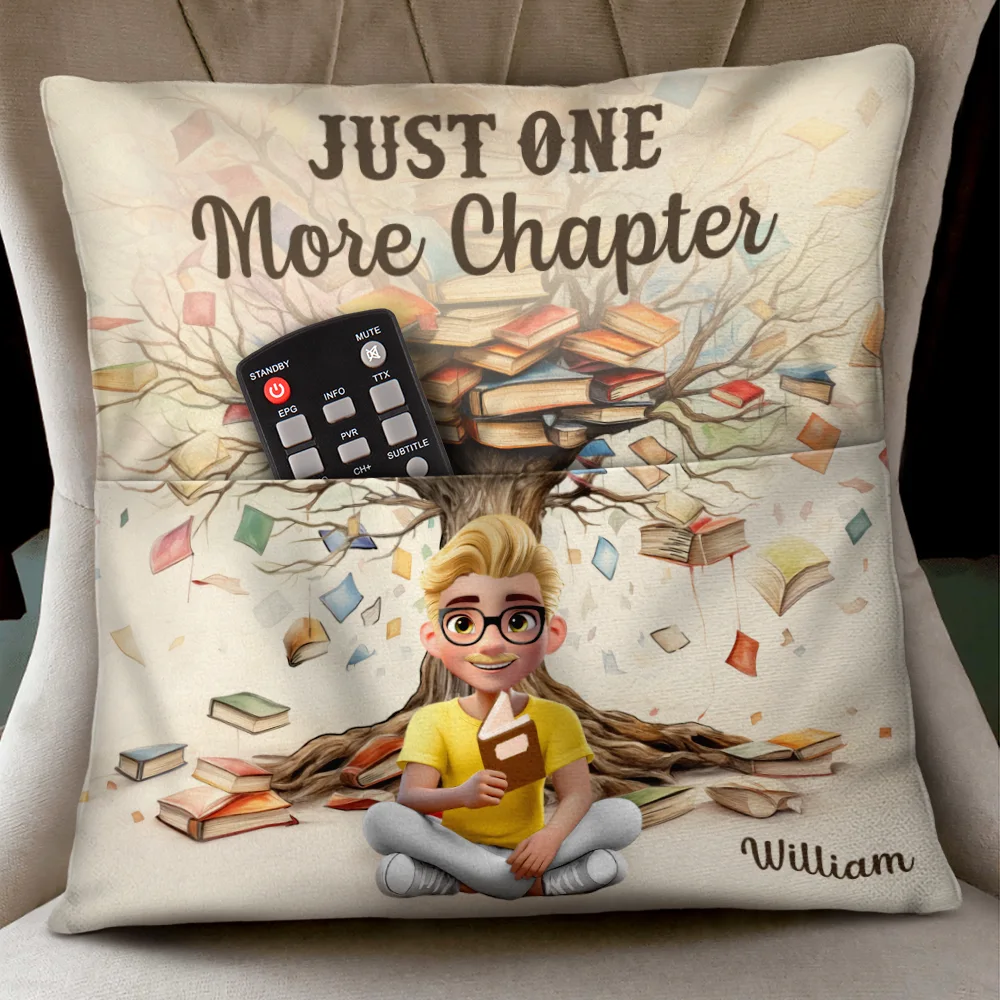 This Is My Reading Pillow Book Tree - Personalized Pocket Pillow - Image 3