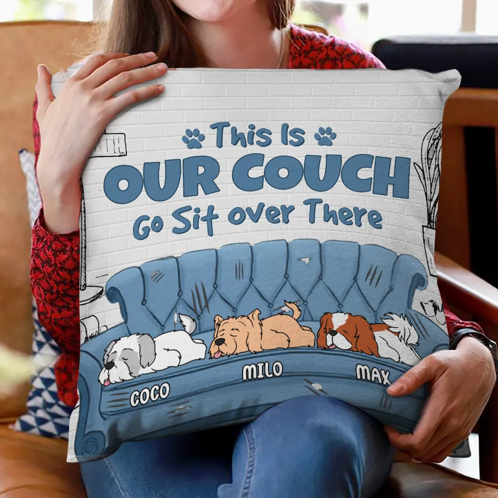 This Is Our Couch Cartoon Dog - Personalized Pillow - Image 2