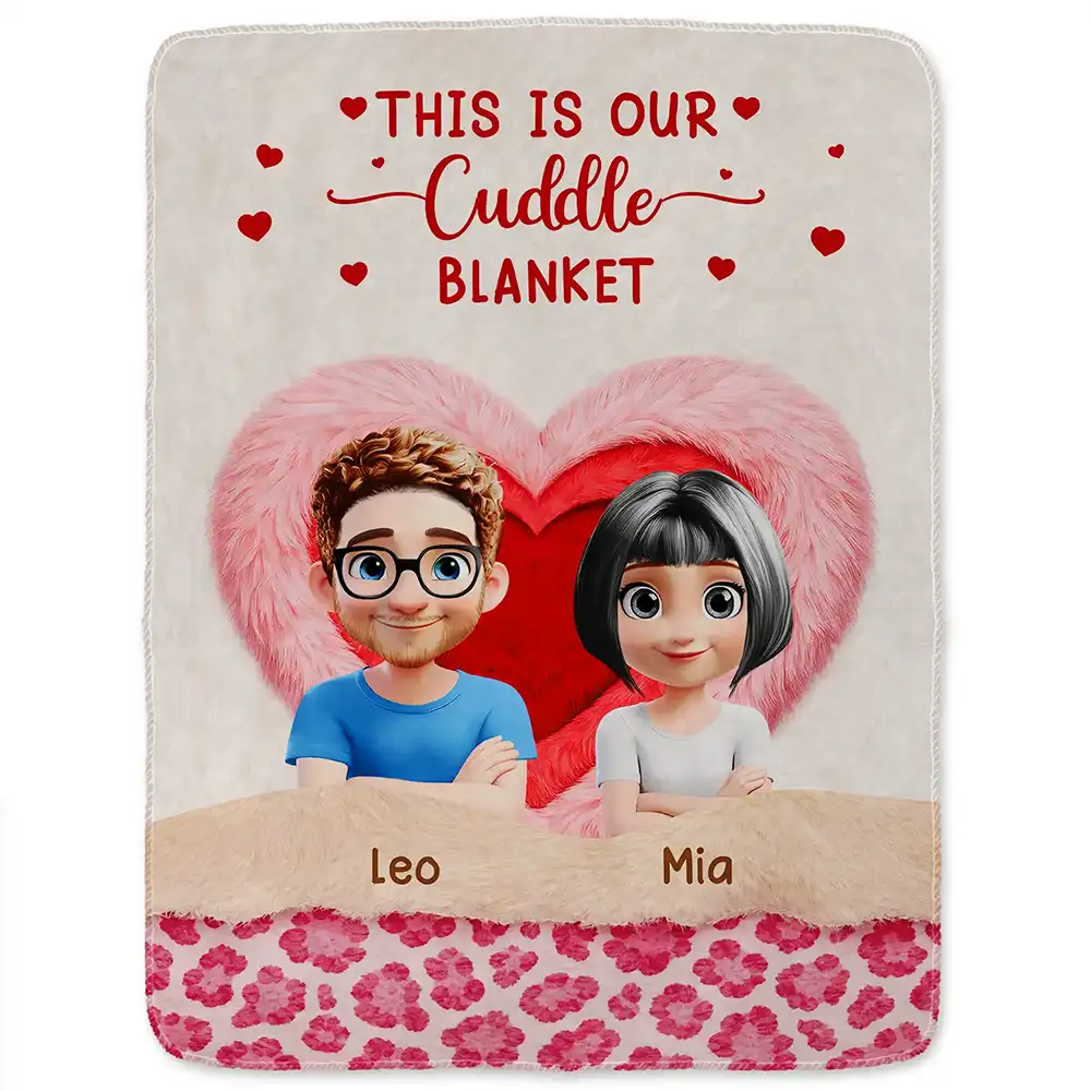 This Is Our Cuddle Blanket Faux Fur Effect - Personalized Fleece Blanket, Sherpa Blanket - Image 2