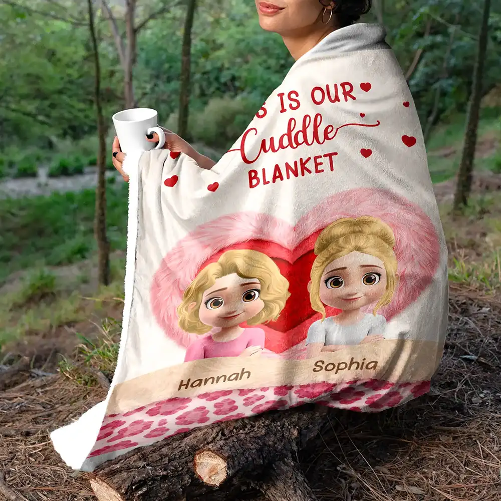 This Is Our Cuddle Blanket Faux Fur Effect - Personalized Fleece Blanket, Sherpa Blanket - Image 5