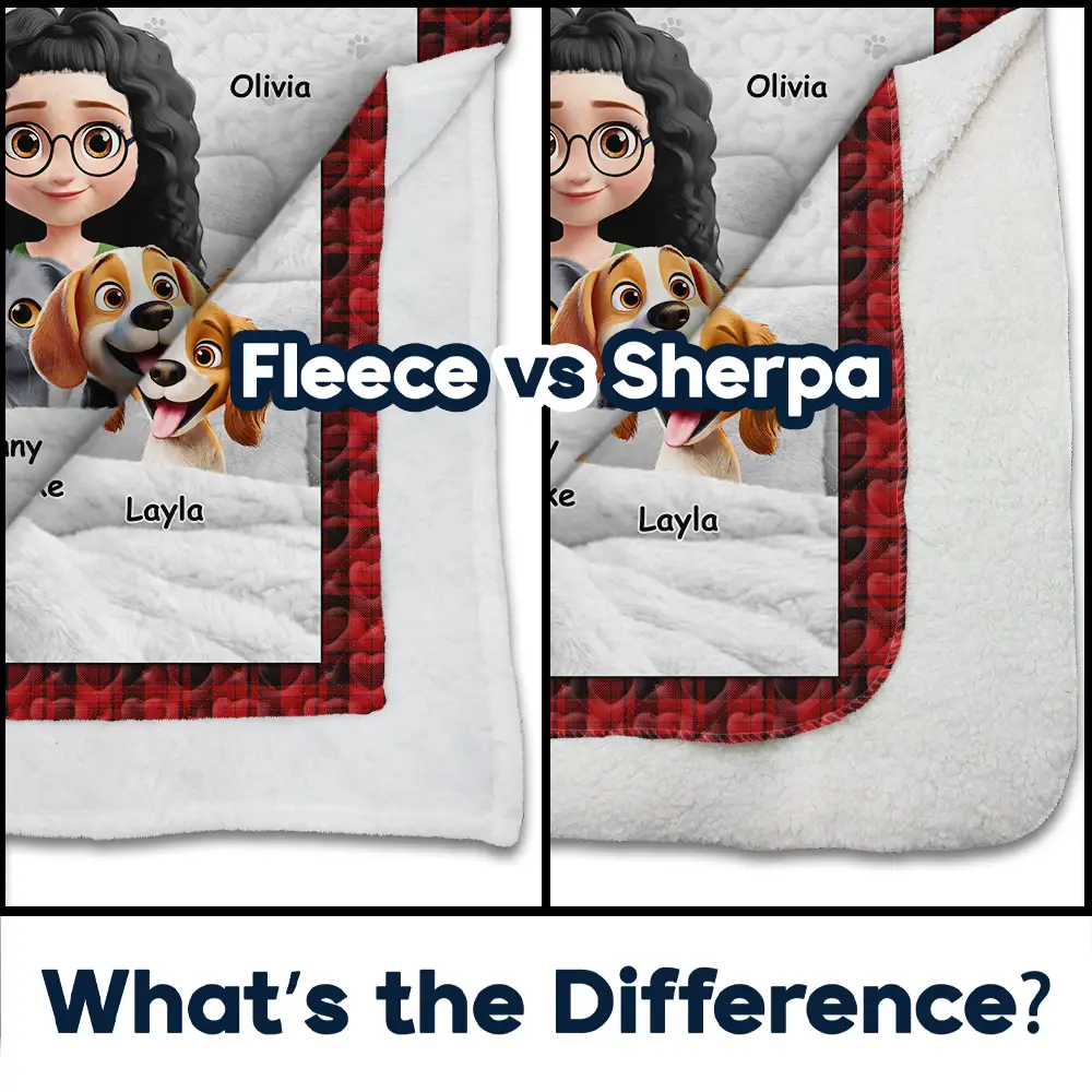 This Is Our Cuddling Blanket 3D Effect Dog Cat Lovers - Personalized Fleece Blanket, Sherpa Blanket - Image 4