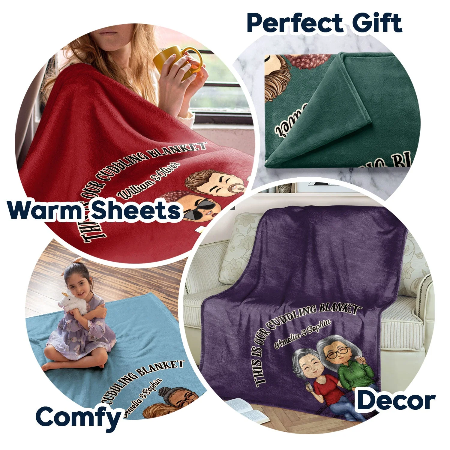 This Is Our Cuddling Blanket Couples - Anniversary, Birthday Gift For Spouse, Husband, Wife, Boyfriend, Girlfriend - Personalized Custom Fleece Blanket - Image 5