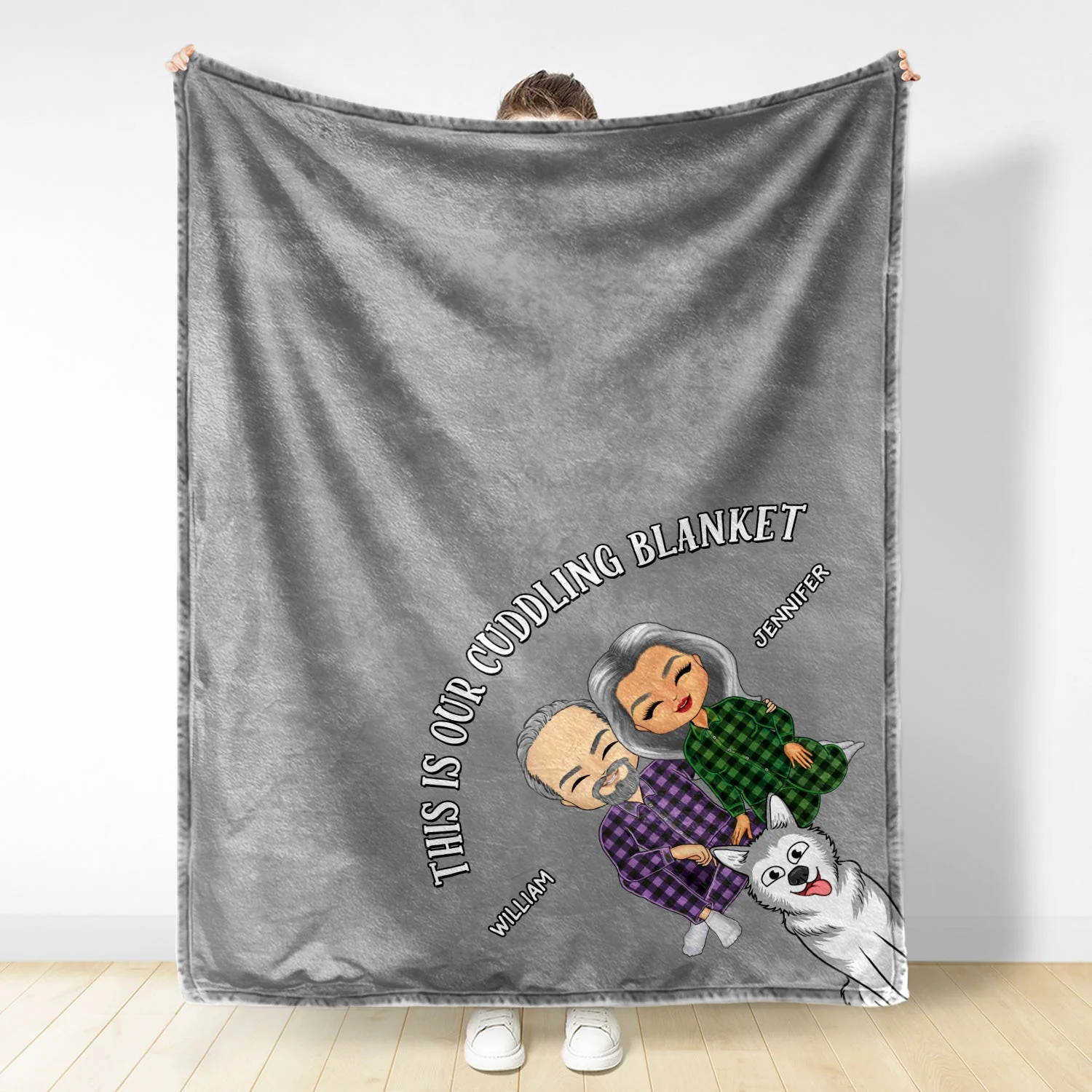 This Is Our Cuddling Blanket - Gift For Pet Lovers Couple - Personalized Fleece Blanket - Image 2