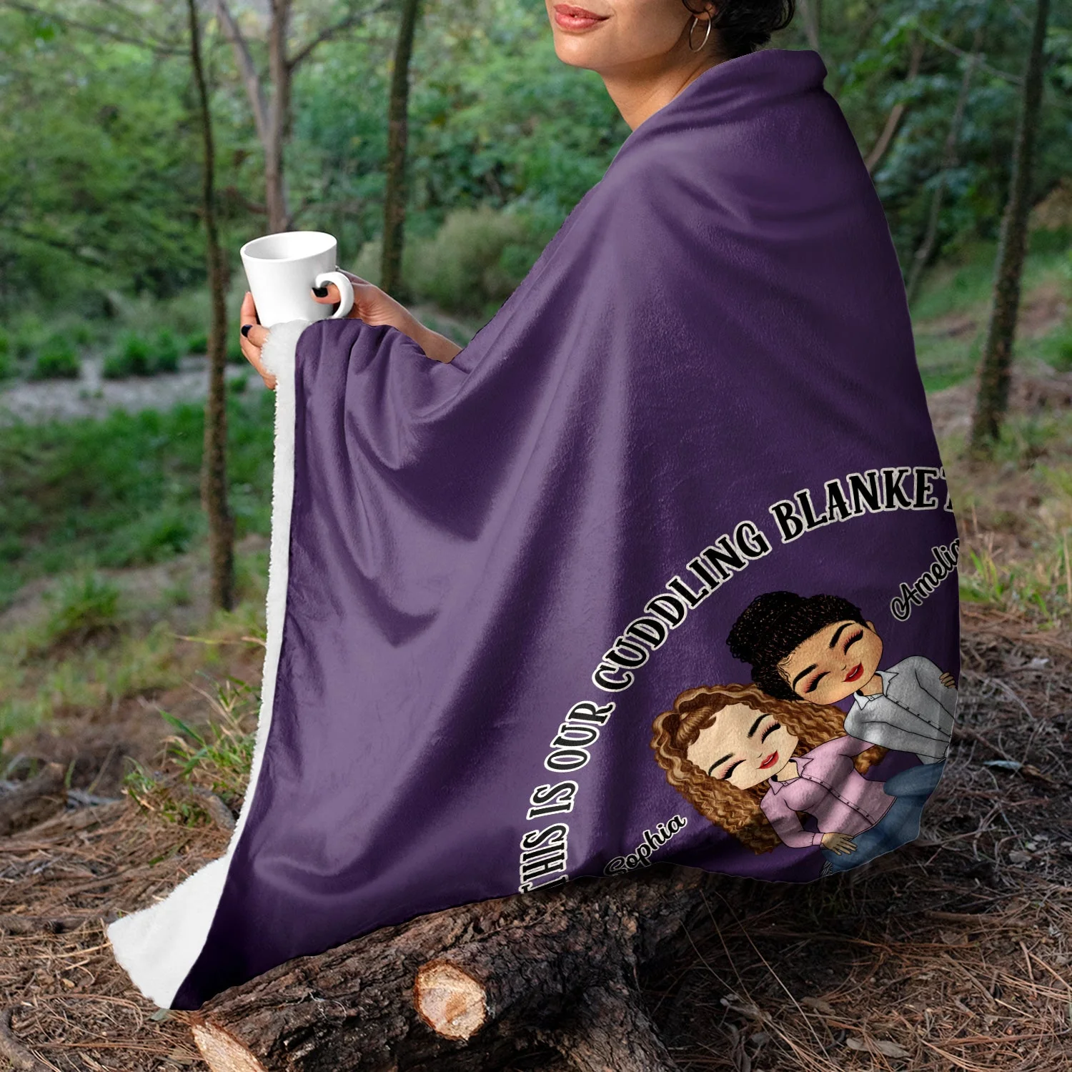 This Is Our Cuddling Blanket Pajamas Couples - Anniversary, Birthday Gift For Spouse, Husband, Wife, Boyfriend, Girlfriend - Personalized Custom Fleece Blanket - Image 3