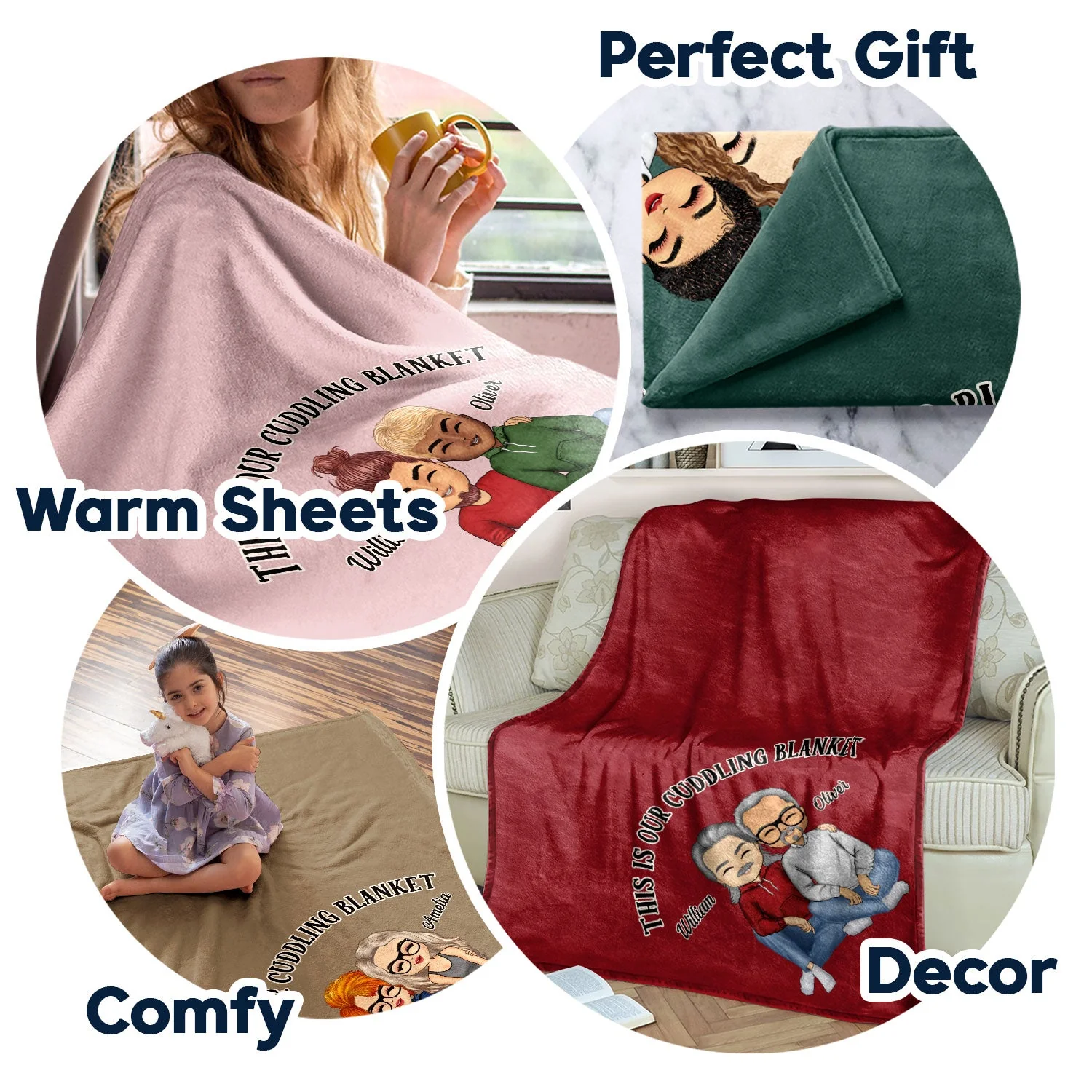 This Is Our Cuddling Blanket Pajamas Couples - Anniversary, Birthday Gift For Spouse, Husband, Wife, Boyfriend, Girlfriend - Personalized Custom Fleece Blanket - Image 5