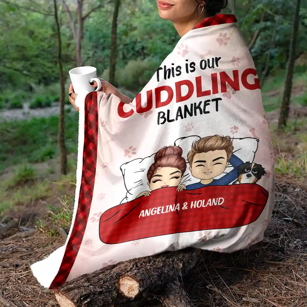 This Is Our Cuddling Blanket Pet Lovers - Personalized Fleece Blanket, Sherpa Blanket - Image 5