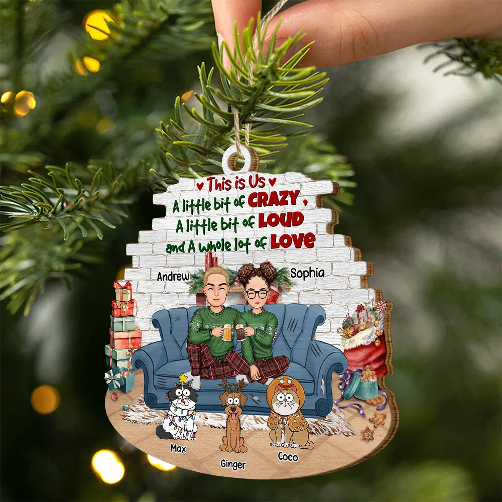 This Is Us A Little Bit Loud - Personalized Custom Shaped Wooden Ornament - Image 2