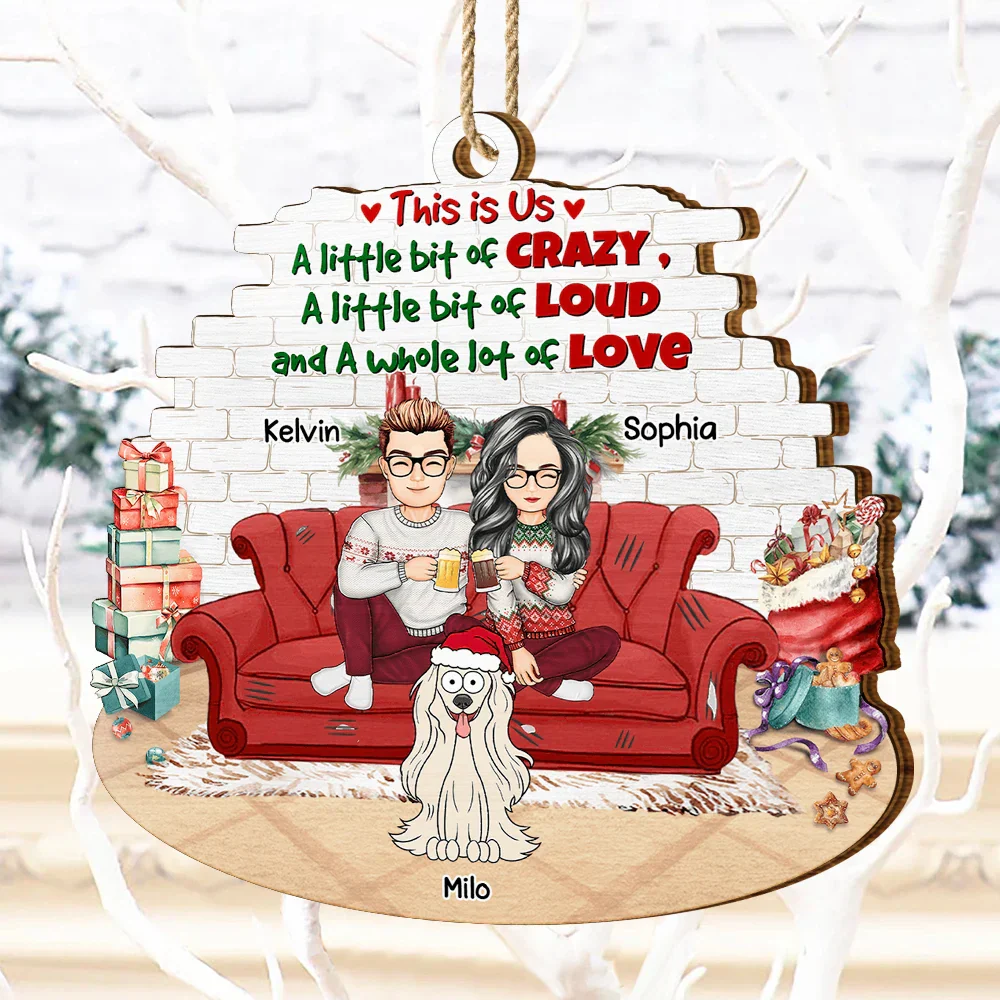 This Is Us A Little Bit Loud - Personalized Custom Shaped Wooden Ornament - Image 4