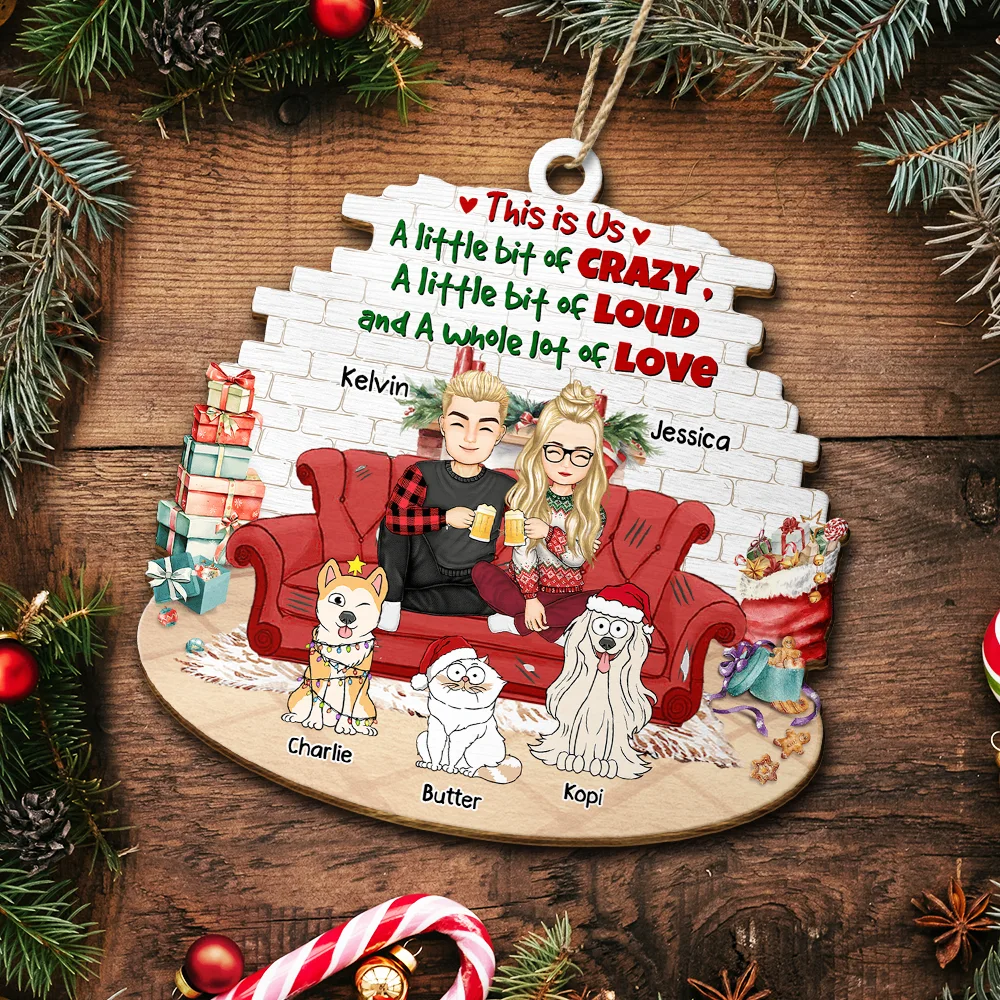 This Is Us A Little Bit Loud - Personalized Custom Shaped Wooden Ornament - Image 5