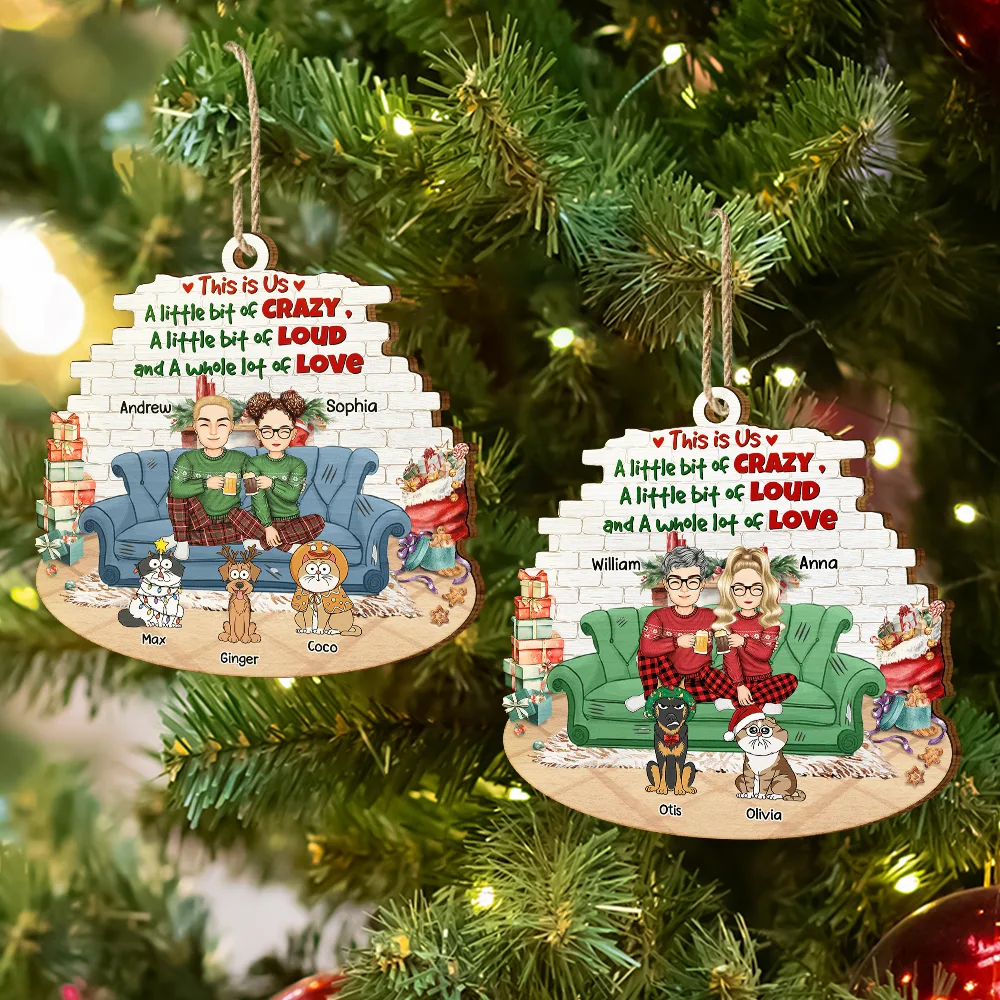 This Is Us A Little Bit Loud - Personalized Custom Shaped Wooden Ornament - Image 6
