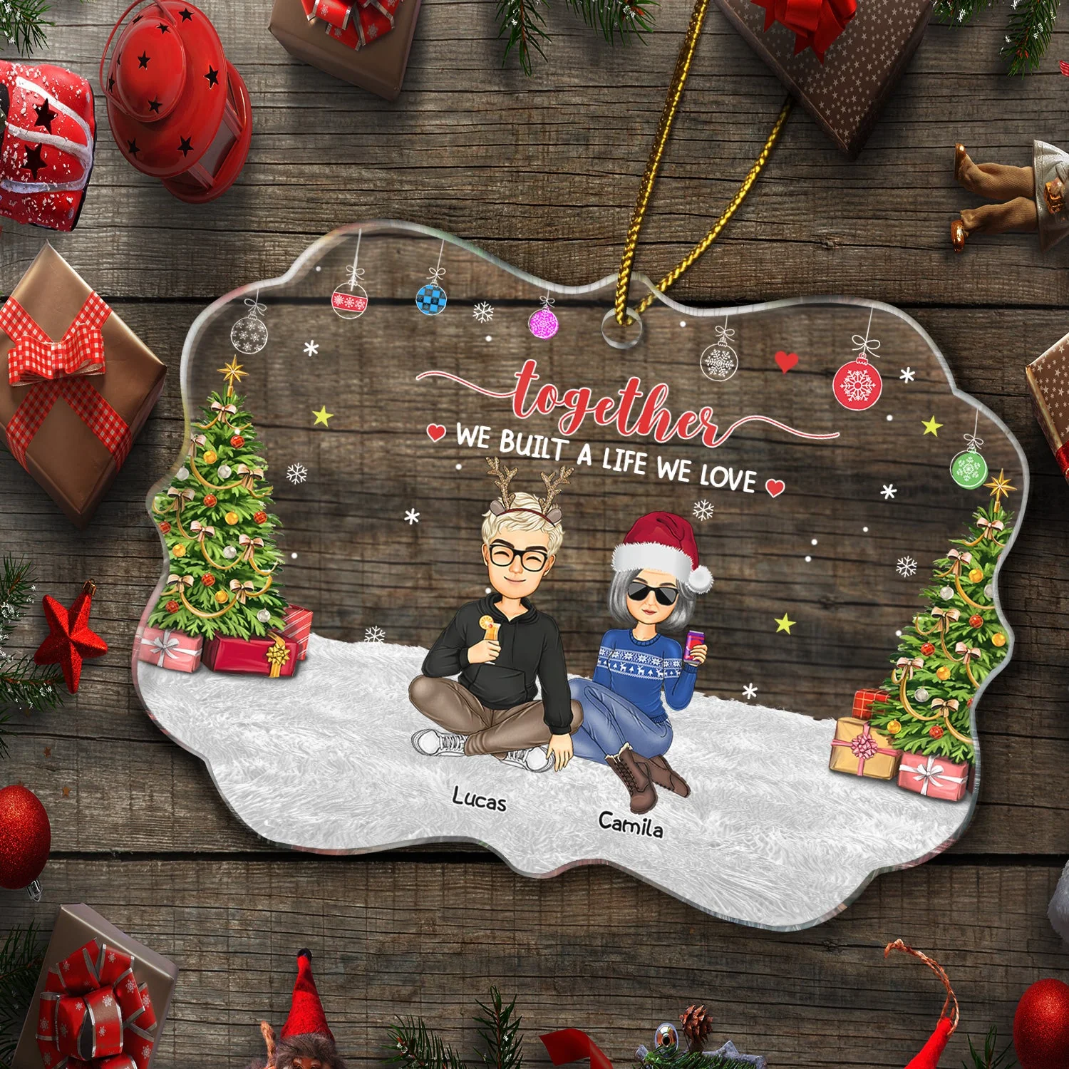 This Is Us Our Home - Christmas Gift For Family - Personalized Medallion Acrylic Ornament - Image 5