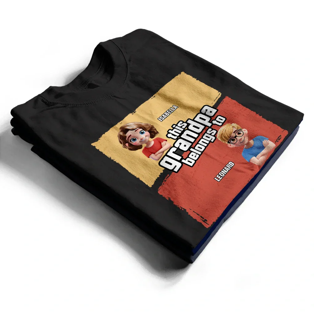 This Papa Grandpa Dad Belong To - Personalized T Shirt - Image 2