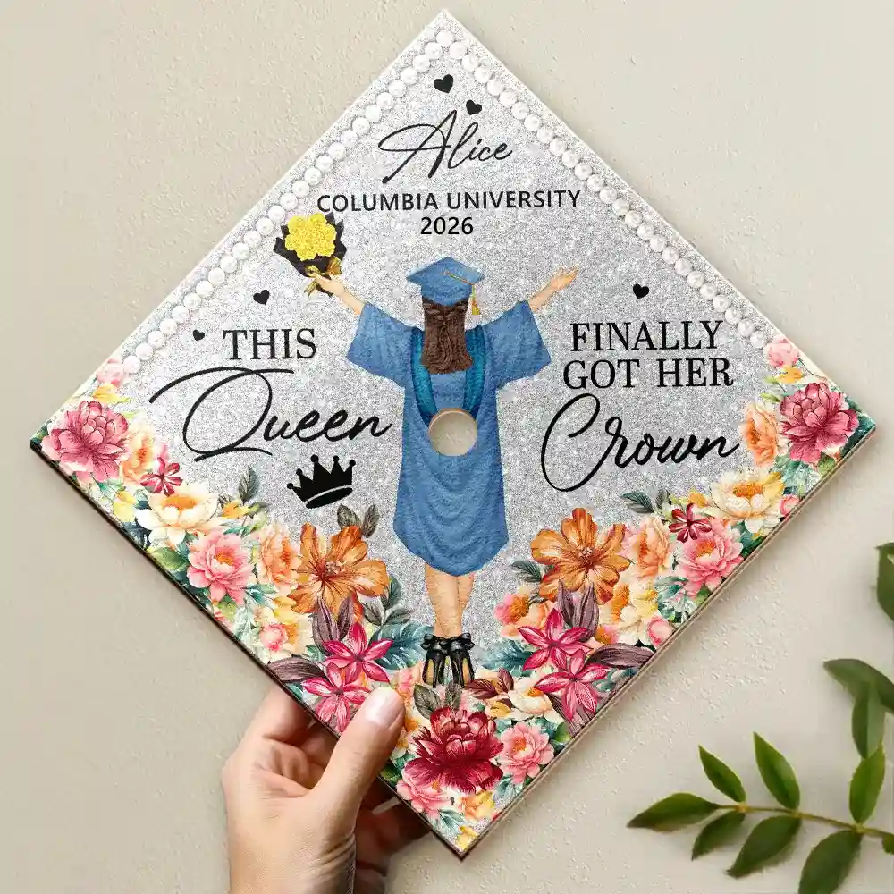 This Queen Finally Got Her Crown - Personalized Graduation Cap Topper - Image 2