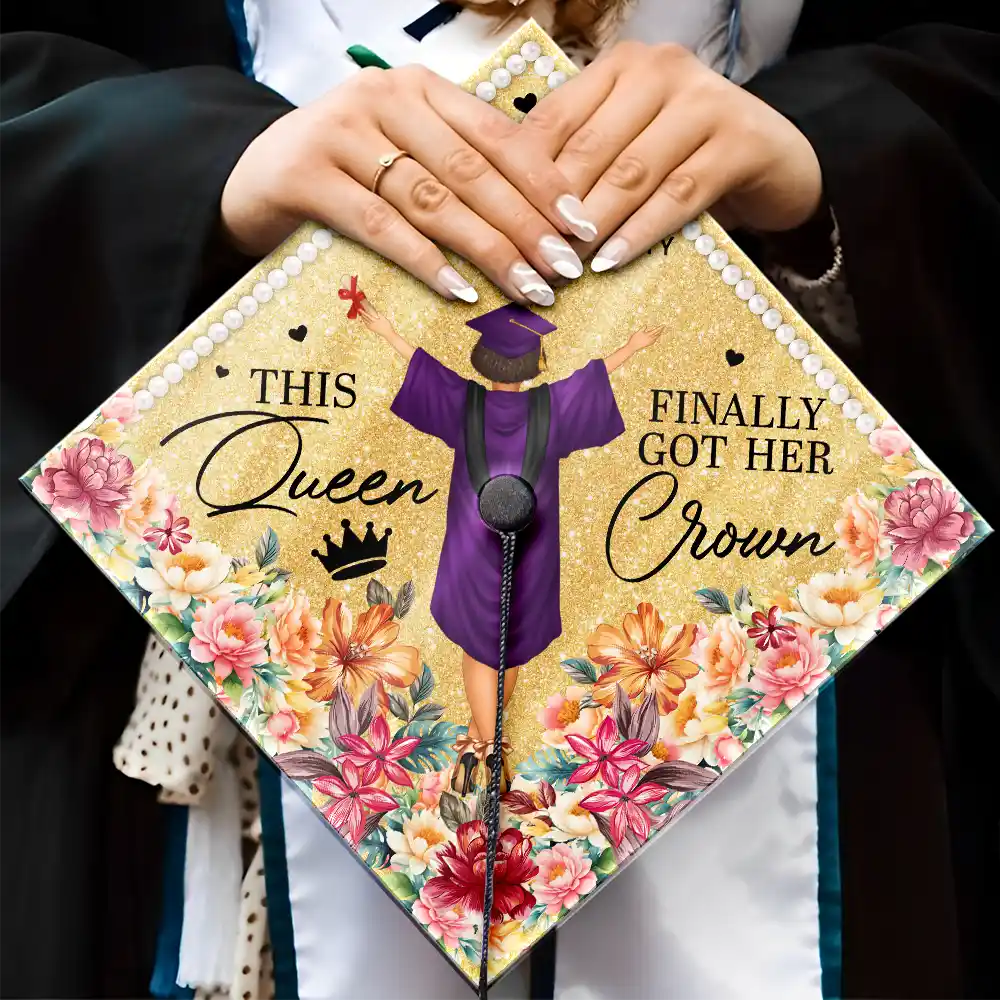 This Queen Finally Got Her Crown - Personalized Graduation Cap Topper - Image 4