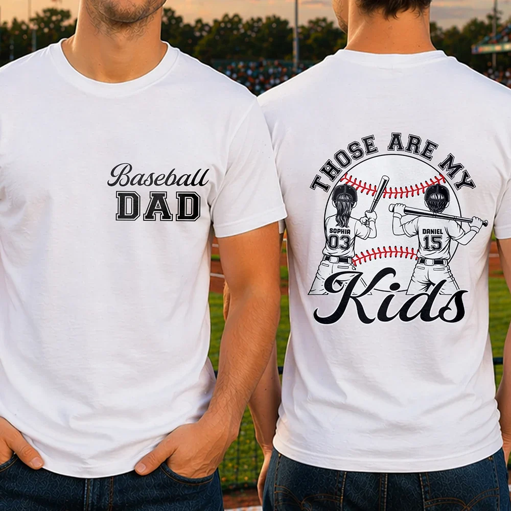 Those Are My Kids Baseball - Personalized T Shirt - Image 2