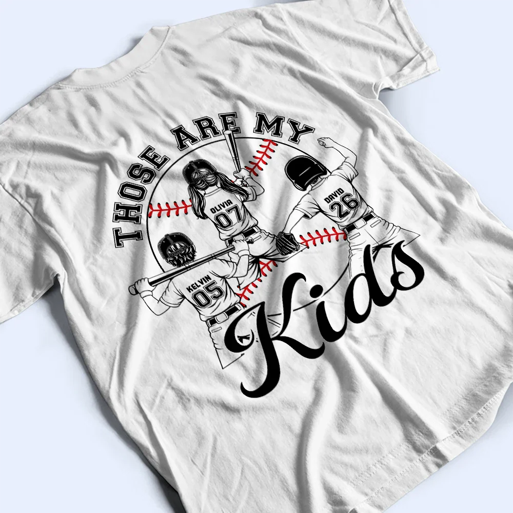 Those Are My Kids Baseball - Personalized T Shirt - Image 4