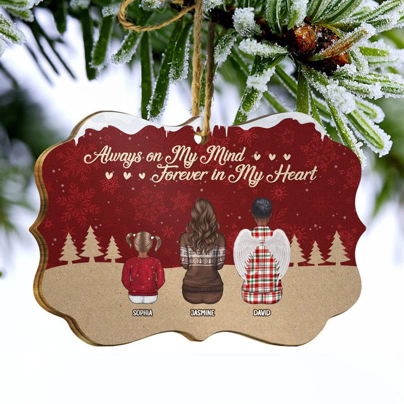 Those We Love Don't Go Away - Christmas Memorial Gift For Family, Siblings & BFF Best Friends - Personalized Wooden Ornament - Image 3