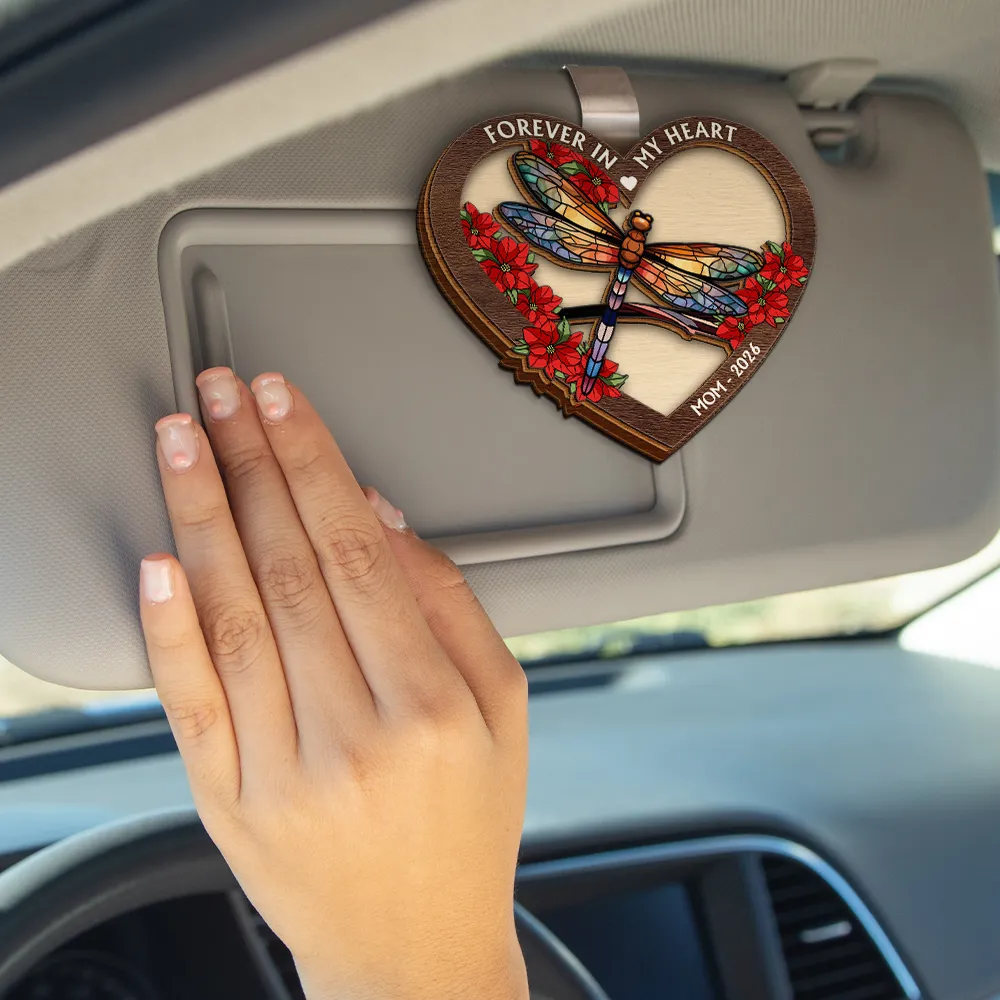 Those We Love Don't Go Away Memorial - Personalized Custom Shaped Car Visor Clip - Image 4