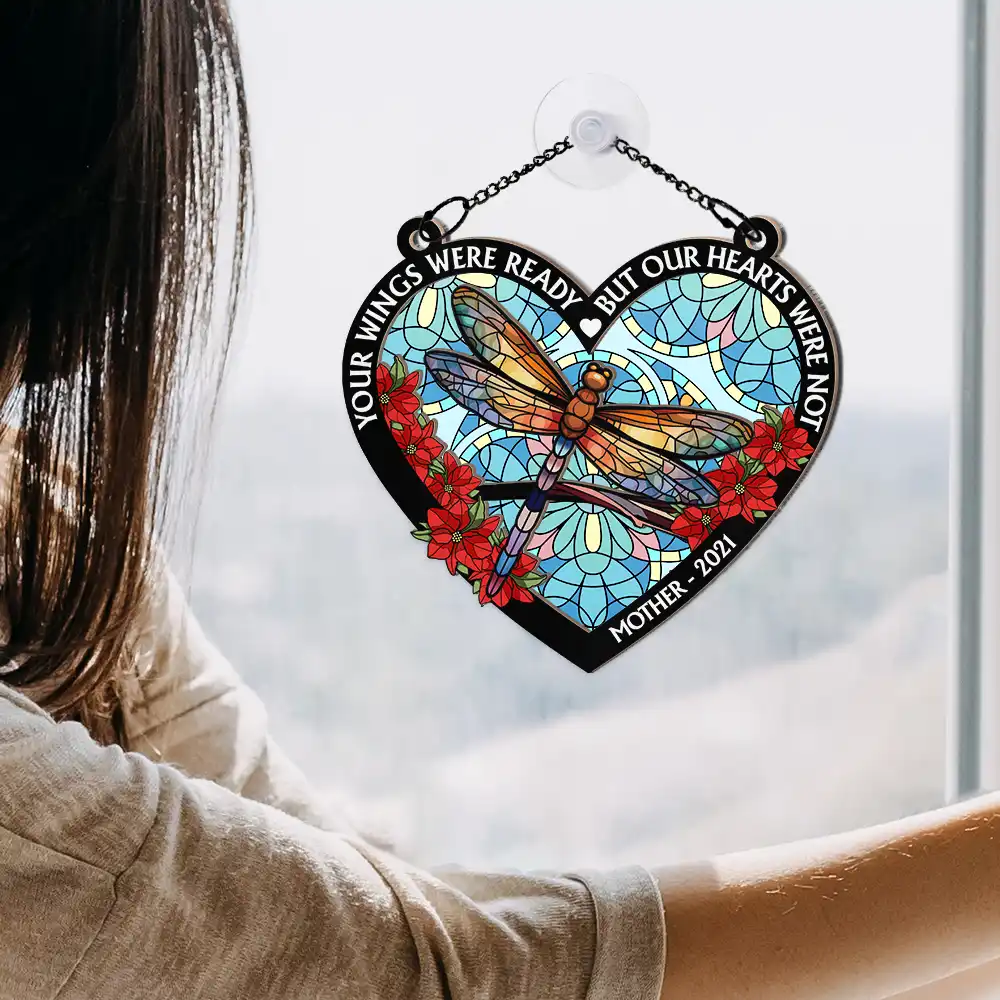 Those We Love Don't Go Away Memorial - Personalized Window Hanging Suncatcher Ornament - Image 4