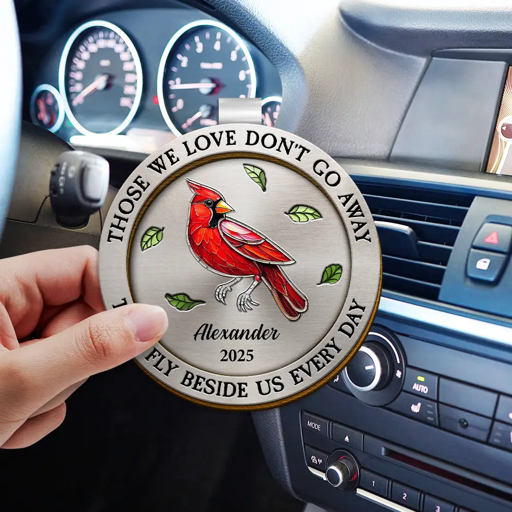 Those We Love Don't Go Away - Personalized Custom Shaped Car Visor Clip - Image 4