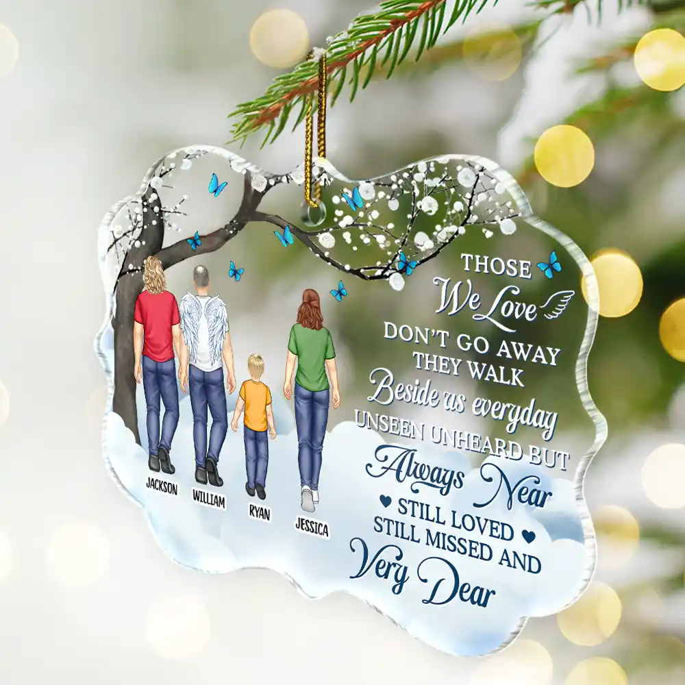 Those We Love Don't Go Away - Personalized Medallion Acrylic Ornament - Image 2