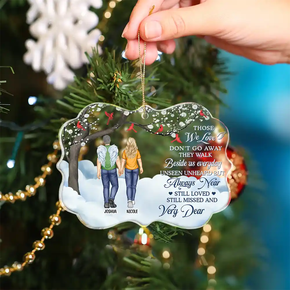 Those We Love Don't Go Away - Personalized Medallion Acrylic Ornament - Image 4
