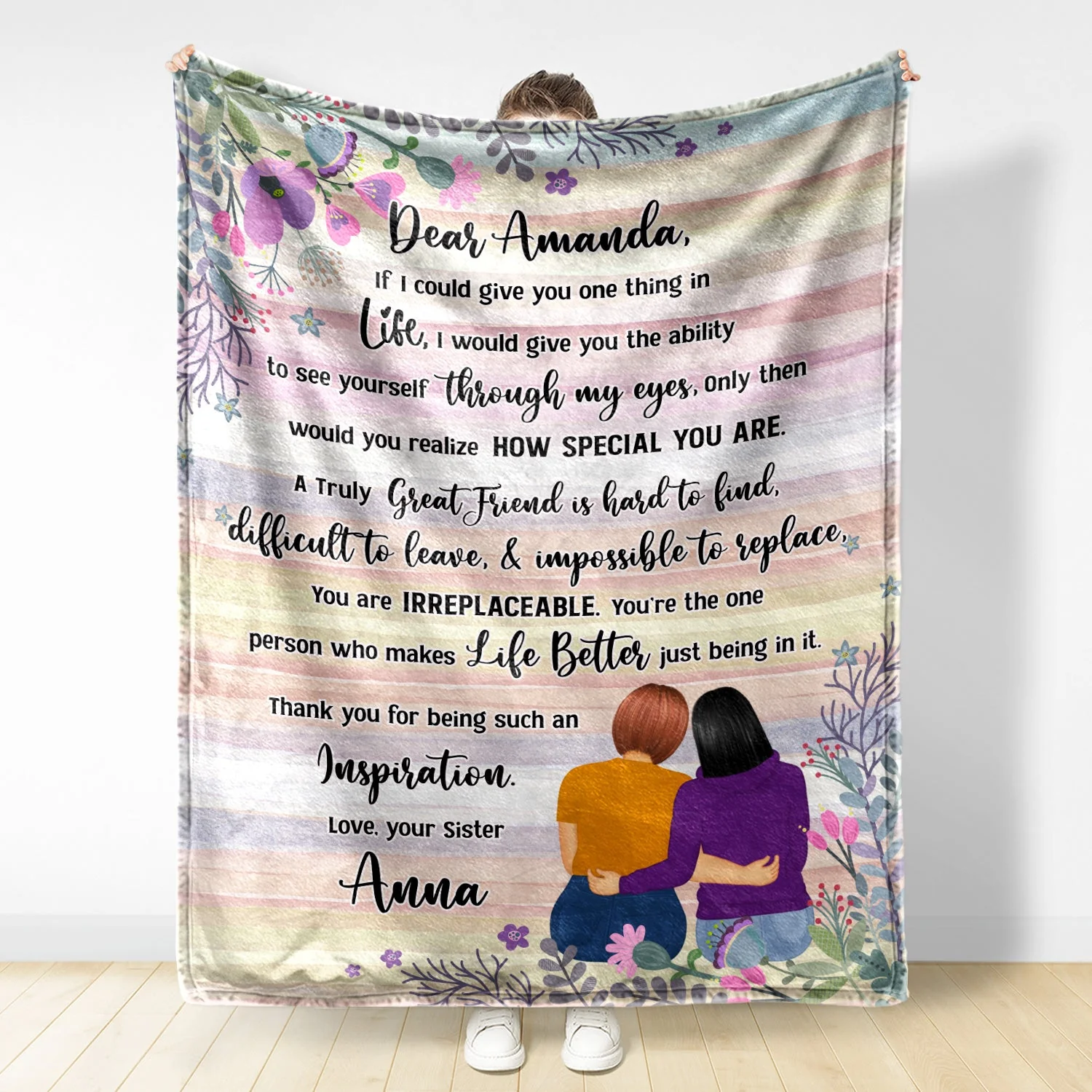 Through My Eyes - Gift For Sisters And Best Friends - Personalized Fleece Blanket - Image 2