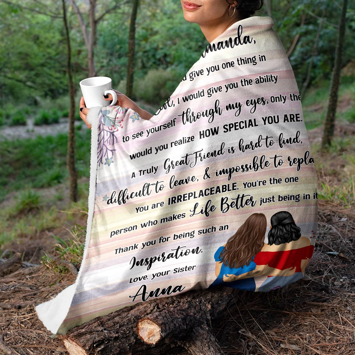 Through My Eyes - Gift For Sisters And Best Friends - Personalized Fleece Blanket - Image 3