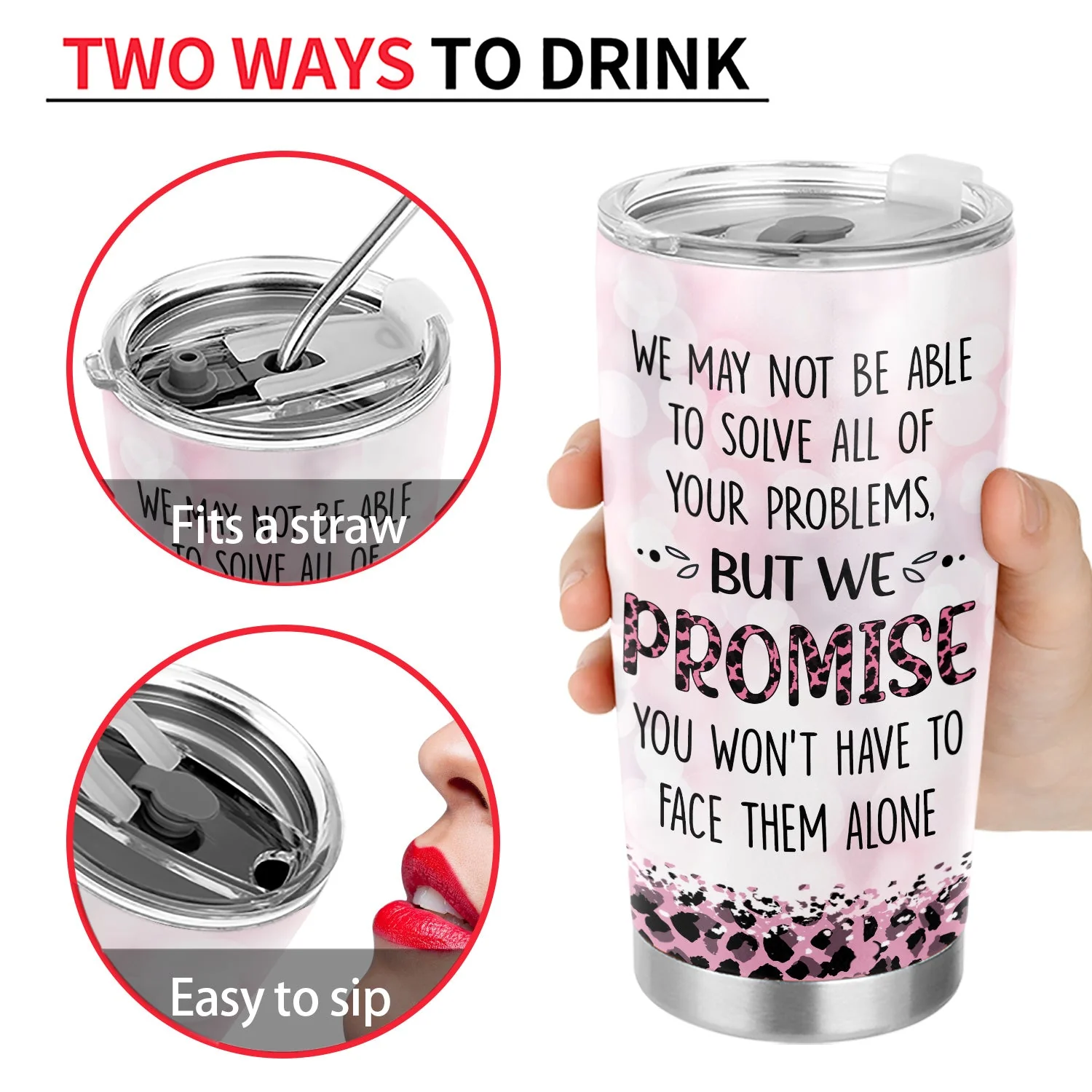 Through Thick & Thin I Promise Chibi - Funny, Anniversary, Birthday Gift For Bestie, Friend, Sibling - Personalized Tumbler - Image 4