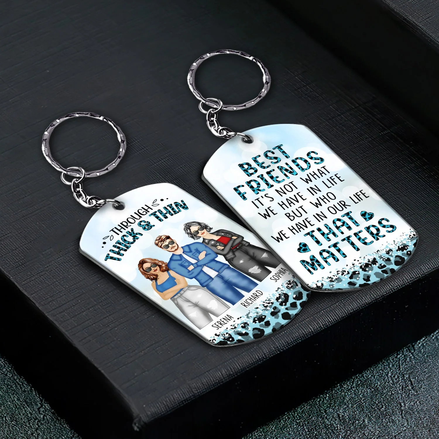 Through Thick & Thin I Promise Fashion - Funny, Anniversary, Birthday Gift For Bestie, Friend, Sibling - Personalized Aluminum Keychain - Image 2