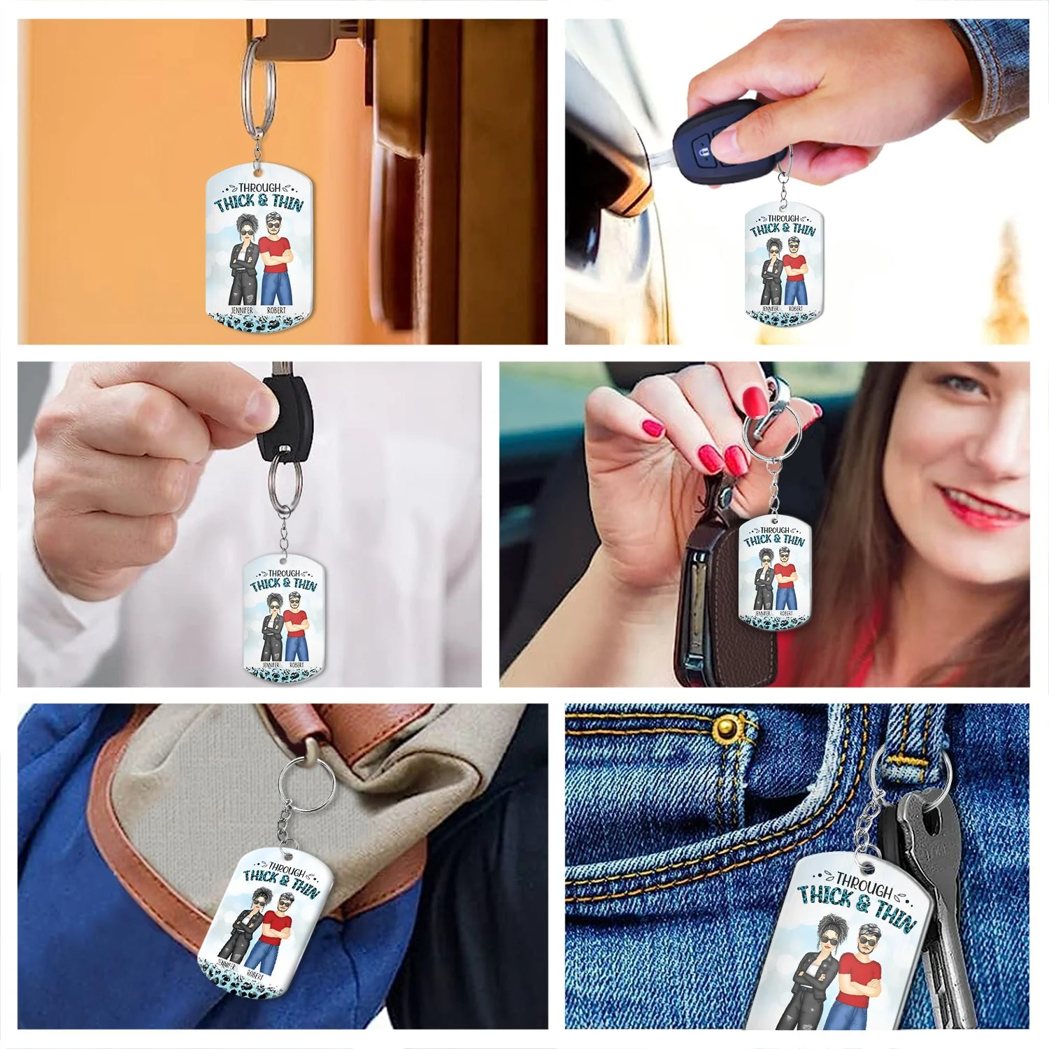 Through Thick & Thin I Promise Fashion - Funny, Anniversary, Birthday Gift For Bestie, Friend, Sibling - Personalized Aluminum Keychain - Image 6