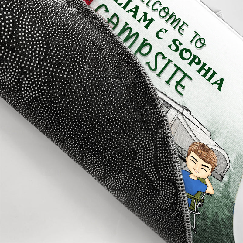 Time Here Is Well Wasted Camping - Gift For Camping Lovers - Personalized Custom Doormat - Image 3