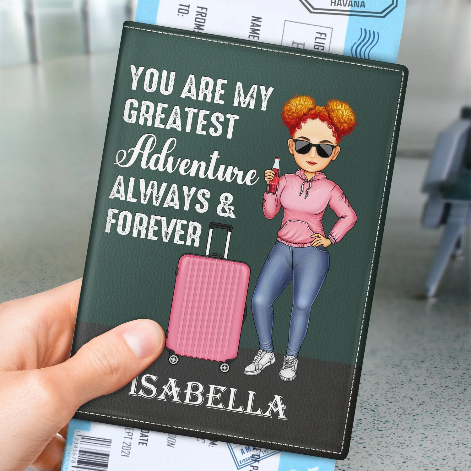 To A Lifetime Of Adventures Together Traveling Couple - Anniversary, Vacation, Funny Gift For Couples, Family, Husband, Wife - Personalized Custom Passport Cover, Passport Holder - Image 3