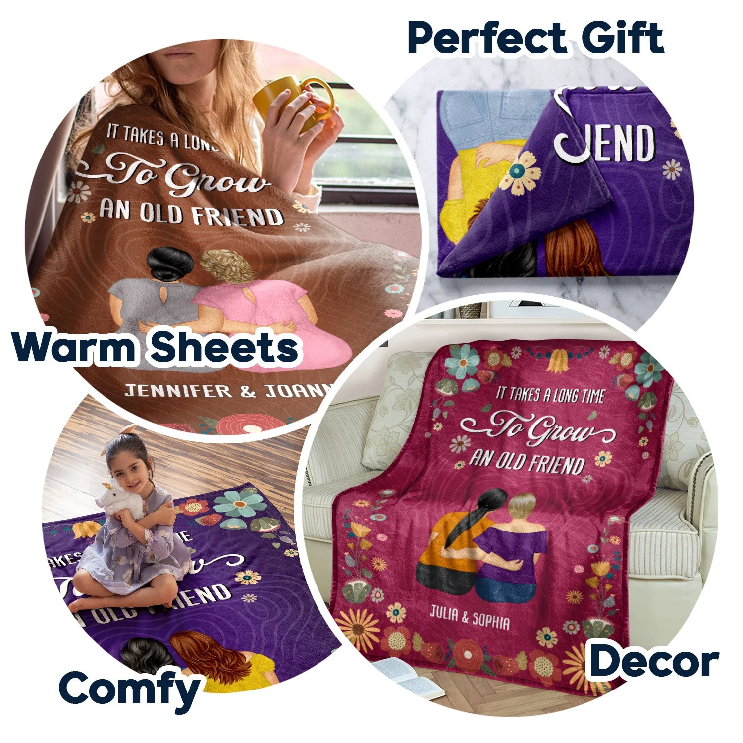 To Grow An Old Friend - Gift For Bestie - Personalized Fleece Blanket - Image 7