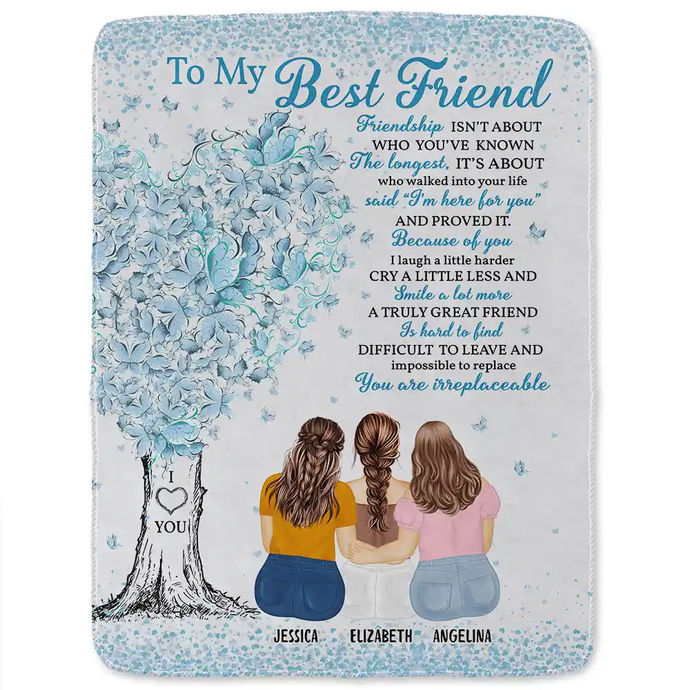 To My Best Friend I'm Here For You Friendship - Personalized Fleece Blanket, Sherpa Blanket - Image 2