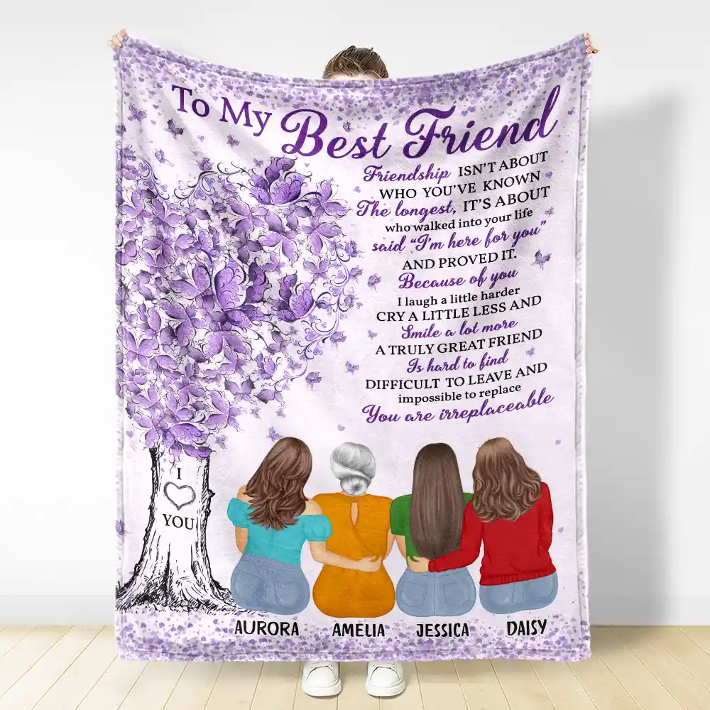 To My Best Friend I'm Here For You Friendship - Personalized Fleece Blanket, Sherpa Blanket - Image 3